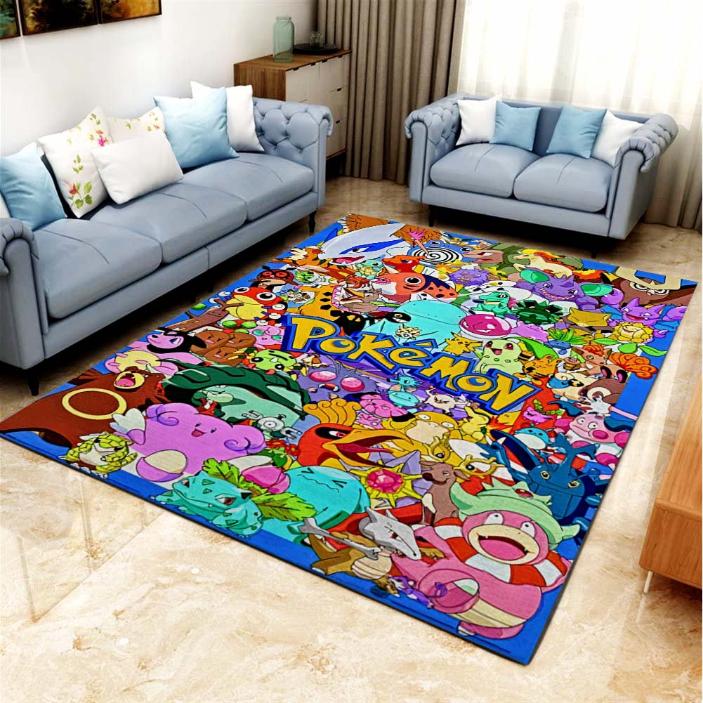 Tapis rond antidérapant tapis Pokemon tapis de jeu de dessin animé tapis  Pokemon tapis de sol tapis mignon tapis de sol chambre tapis extérieur –