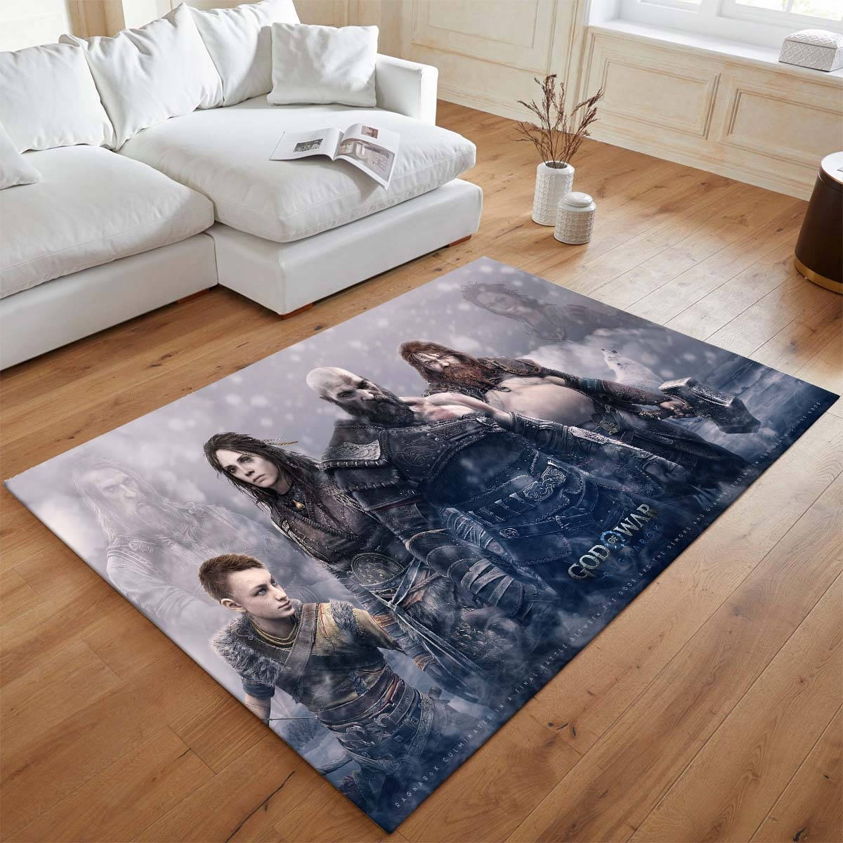 God Of War Ragnark 2 Tapis de salon, Tapis de Sol pour Chaise Gaming et Bureau