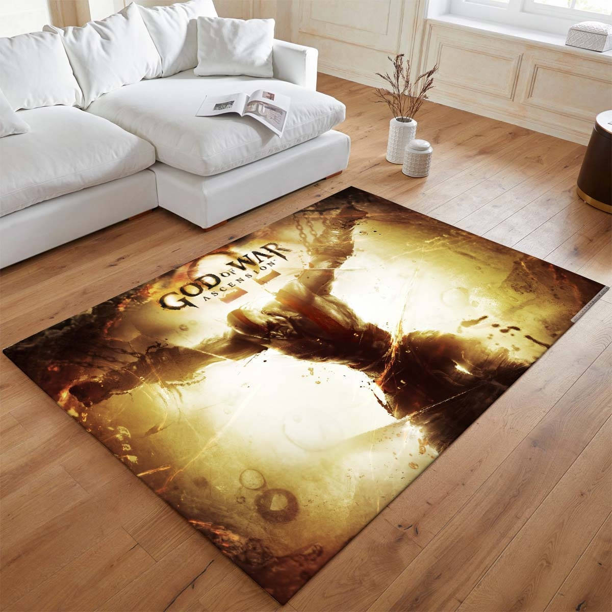 God Of War Rise Tapis de salon, Tapis Gaming Déco Salon et Chambre Ados