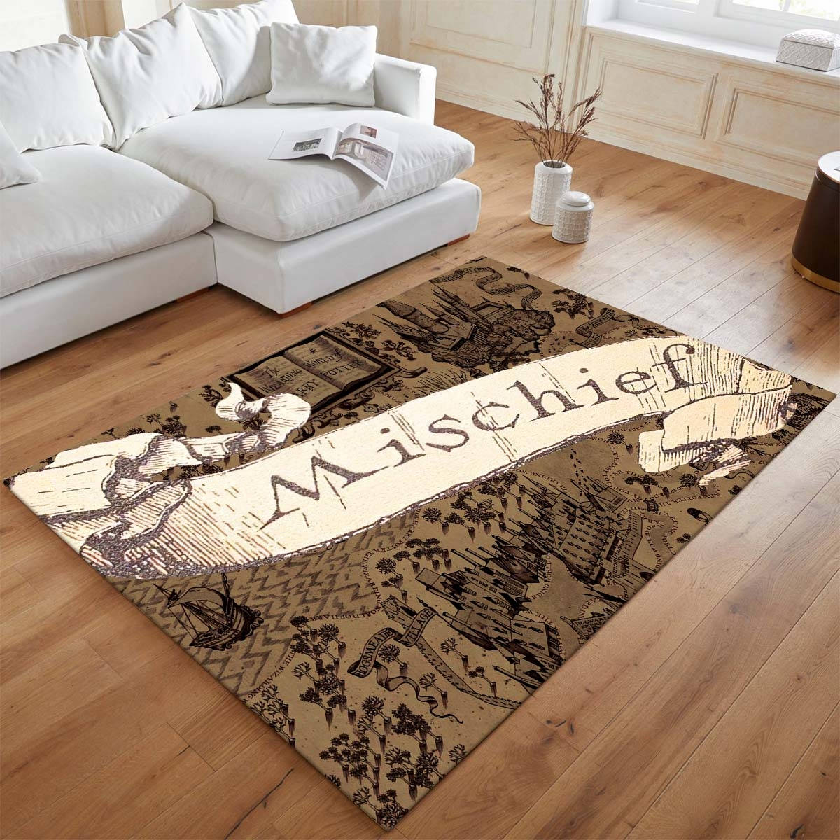 Carte De Harry Potter - Nom Personnalis Tapis de chambre, Grand Tapis de Sol Grand Format Univers Fantastique