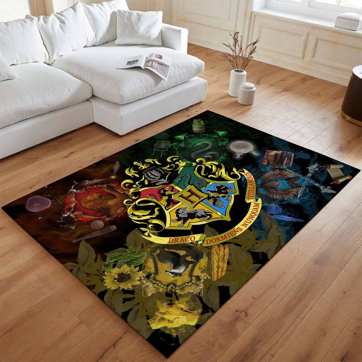 Cole De Poudlard 11 Tapis de chambre, Tapis de Sol pour Chaise de Bureau et Chambre Ados