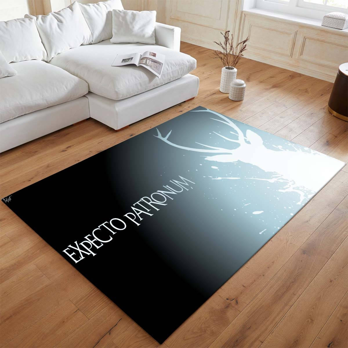 Expecto Patronum D'harry Potter 2 Tapis de chambre, Impression Haute Définition Modèle Maison des Sorciers