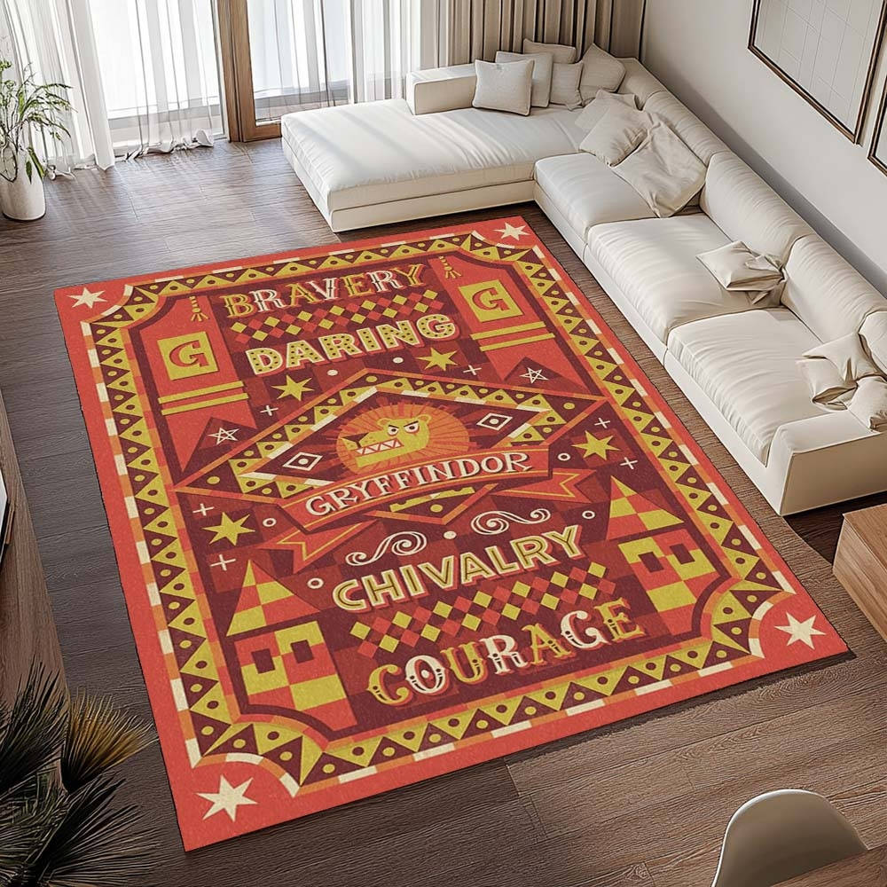 Gryffondor Harry Potter 4 Tapis de chambre, Idée Cadeau Saga Harry Potter Antidérapant