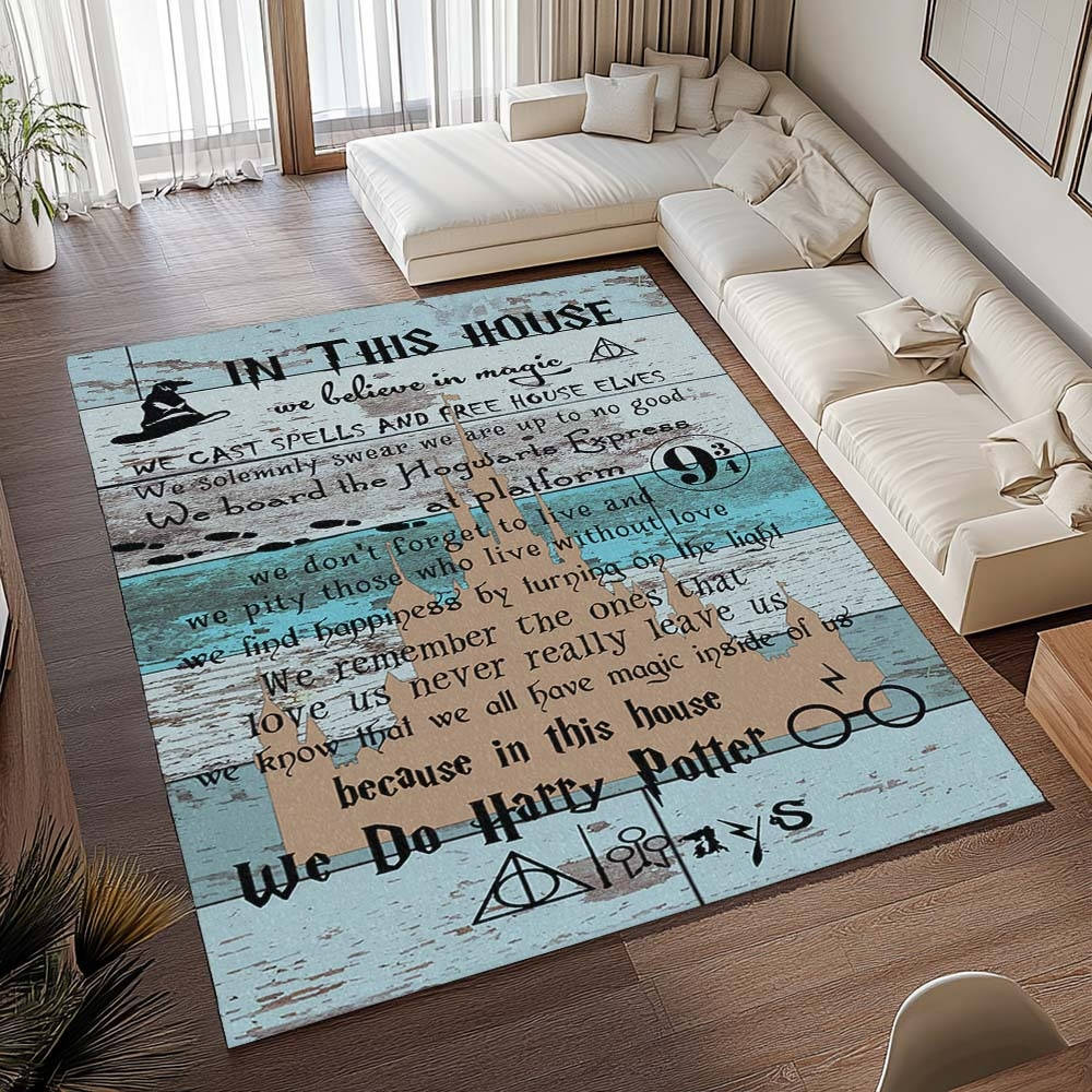 Harry Potter 12 Tapis de chambre, Style École de Magie Imprimé pour Chambre de Sorcier