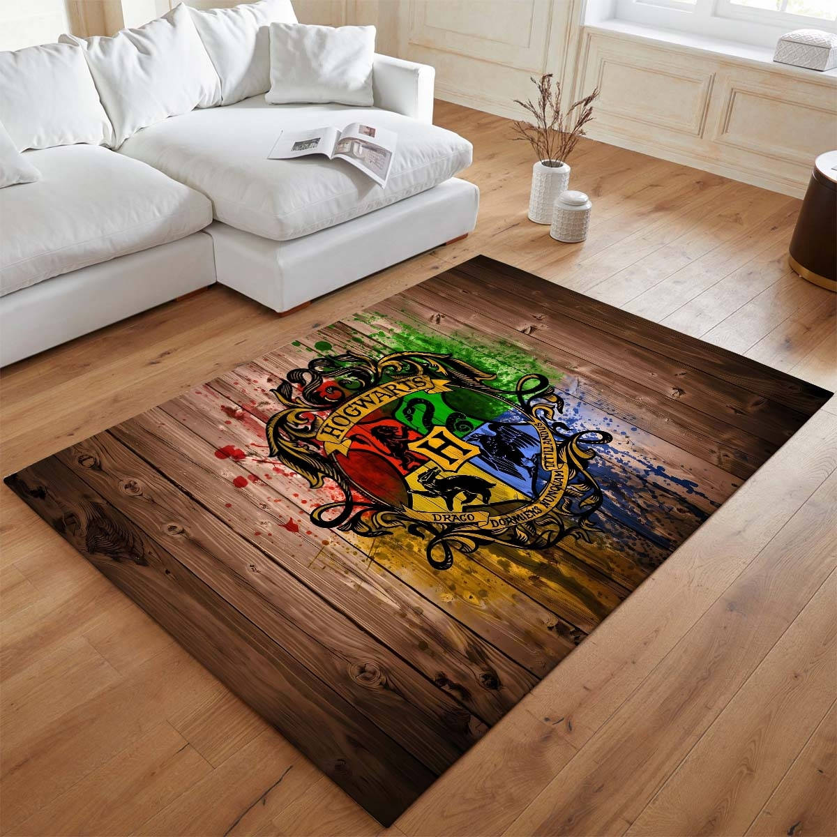Harry Potter 14 Tapis de chambre, Idée Cadeau Saga Harry Potter Antidérapant