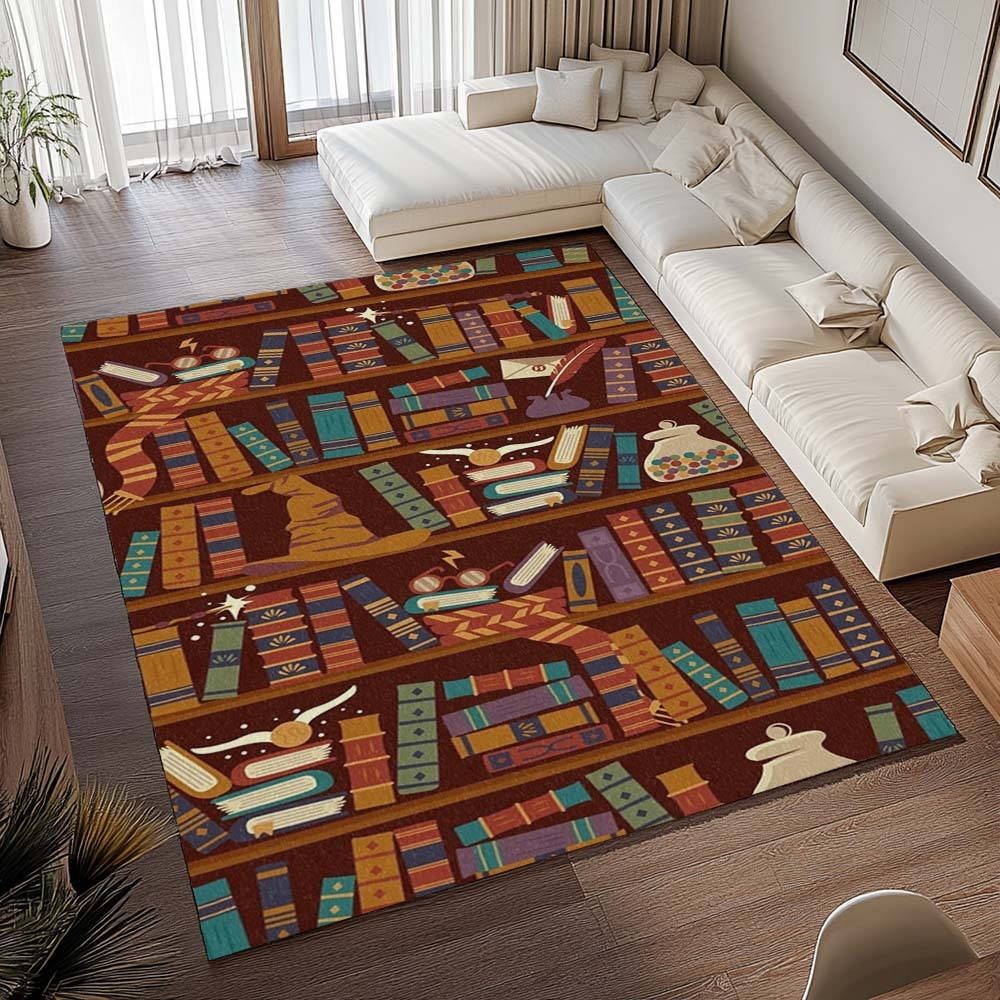 Harry Potter Bibliothques Tapis de chambre, Tapis de Salon Design Magique et Résistant