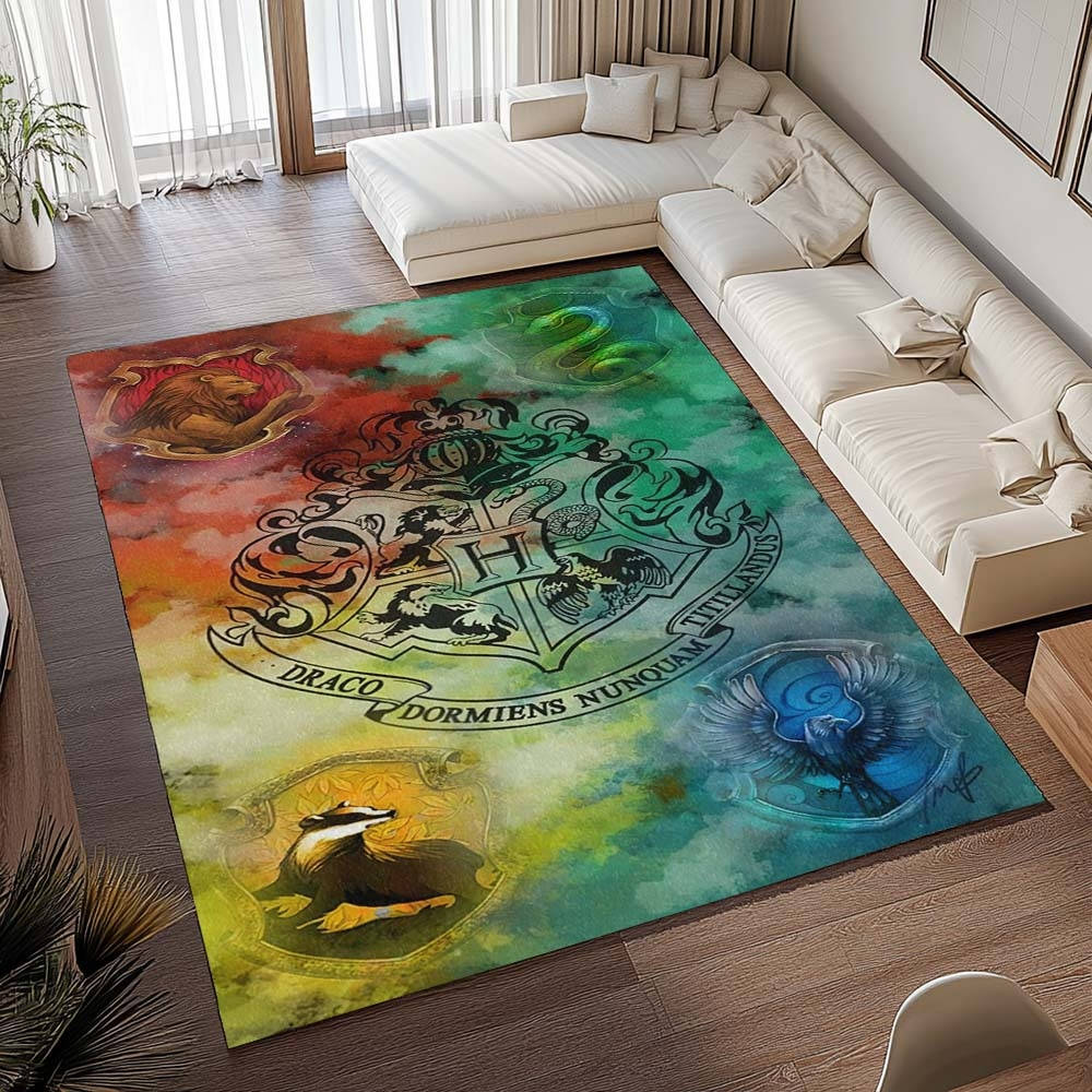 Harry Potter Poudlard 1 Tapis de chambre, Style École de Magie Imprimé pour Chambre de Sorcier