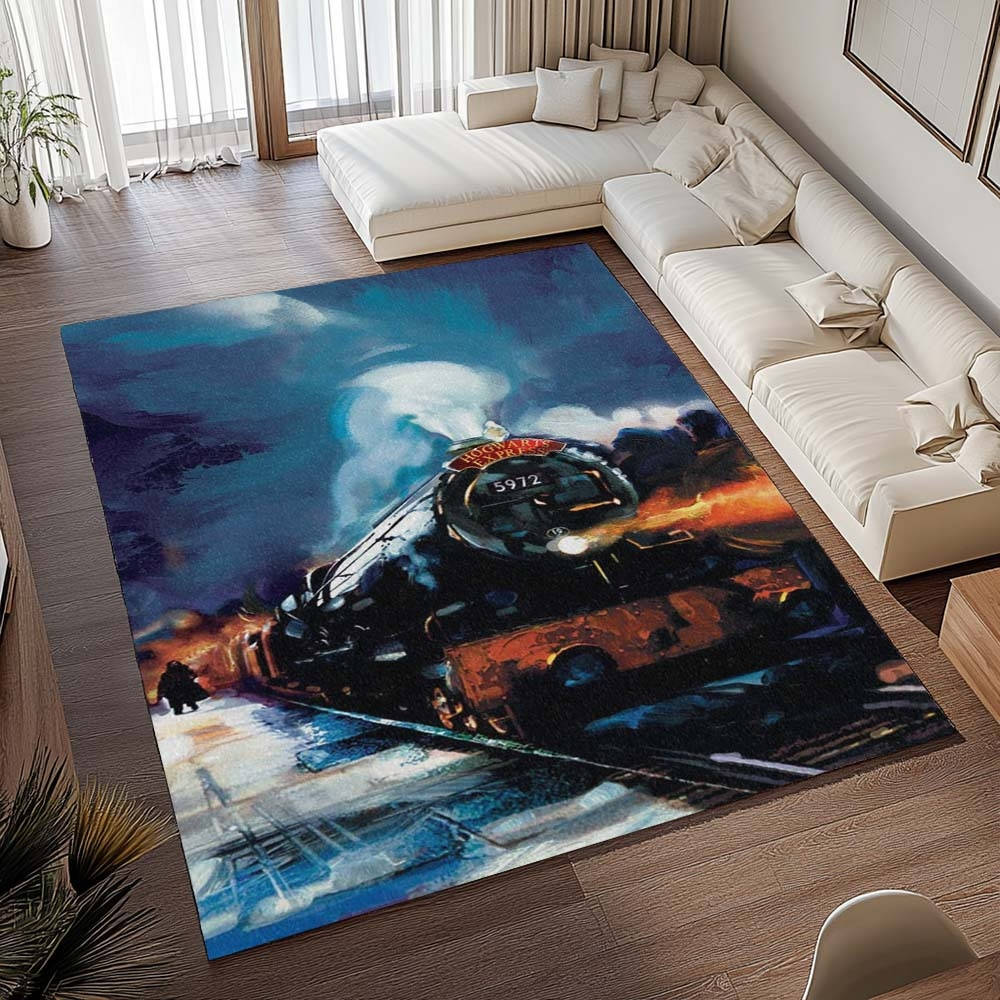 Harry Potter Poudlard Express 2 Tapis de chambre, Tapis Poil Court Facile à Nettoyer pour Bureau Geek