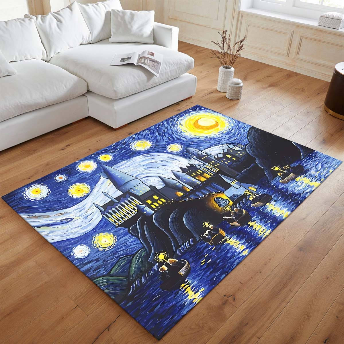 Harry Potter Style Van Gogh Tapis de chambre, Impression Haute Définition Modèle Maison des Sorciers