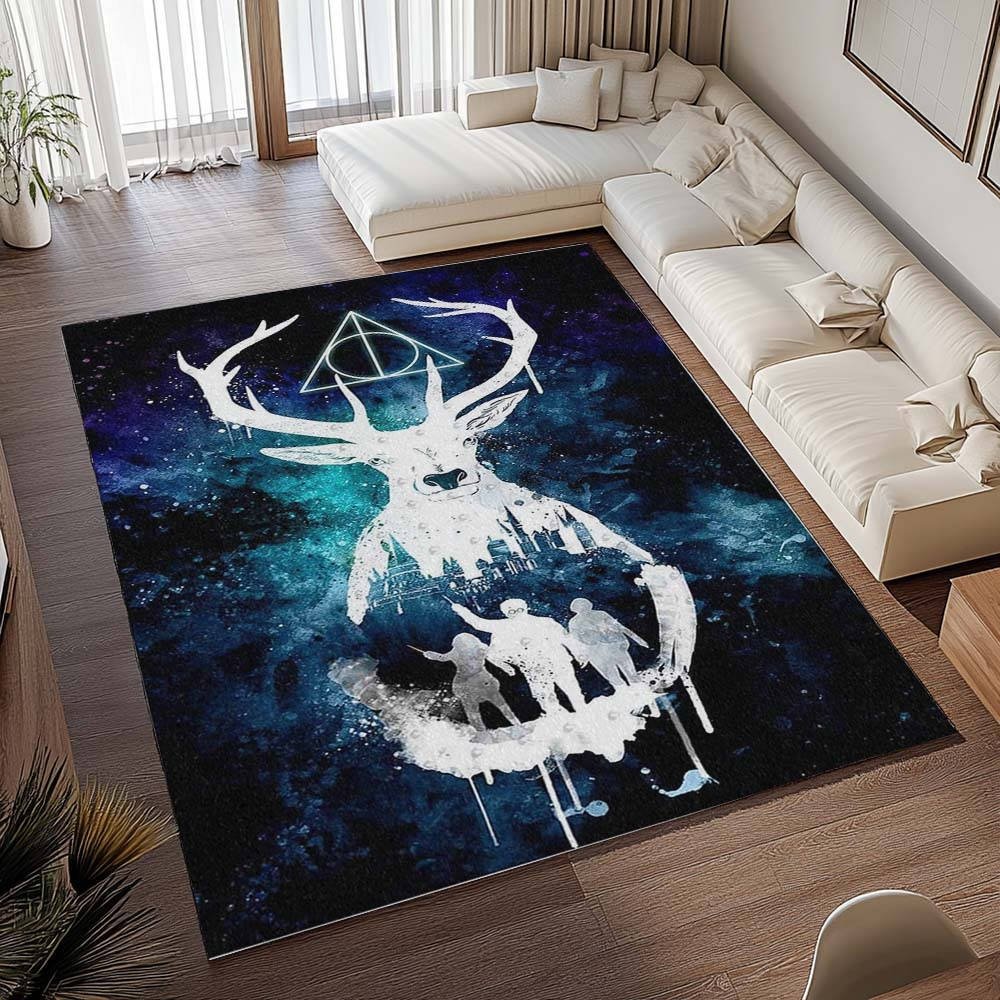 Harry Potter Toujours Expecto Patronum Tapis de chambre, Décoration Intérieure Poudlard Rectangle Moelleux