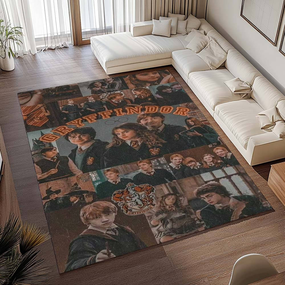 Harry Potter Tous Les Personnages 2 Tapis de chambre, Style École de Magie Imprimé pour Chambre de Sorcier