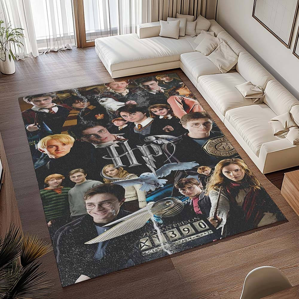Harry Potter Tous Les Personnages Tapis de chambre, Tapis de Salon Design Magique et Résistant