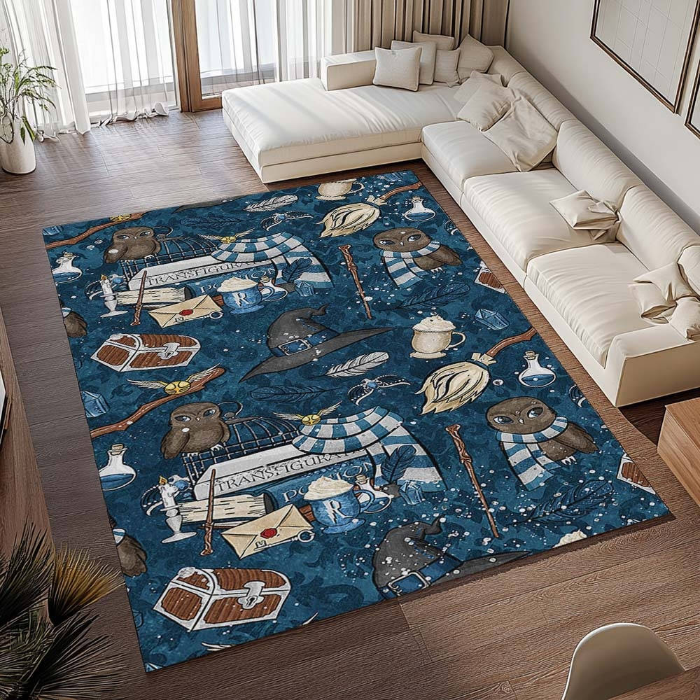 Hibou De Serdaigle Harry Potter Tapis de chambre, Tapis Poil Court Facile à Nettoyer pour Bureau Geek