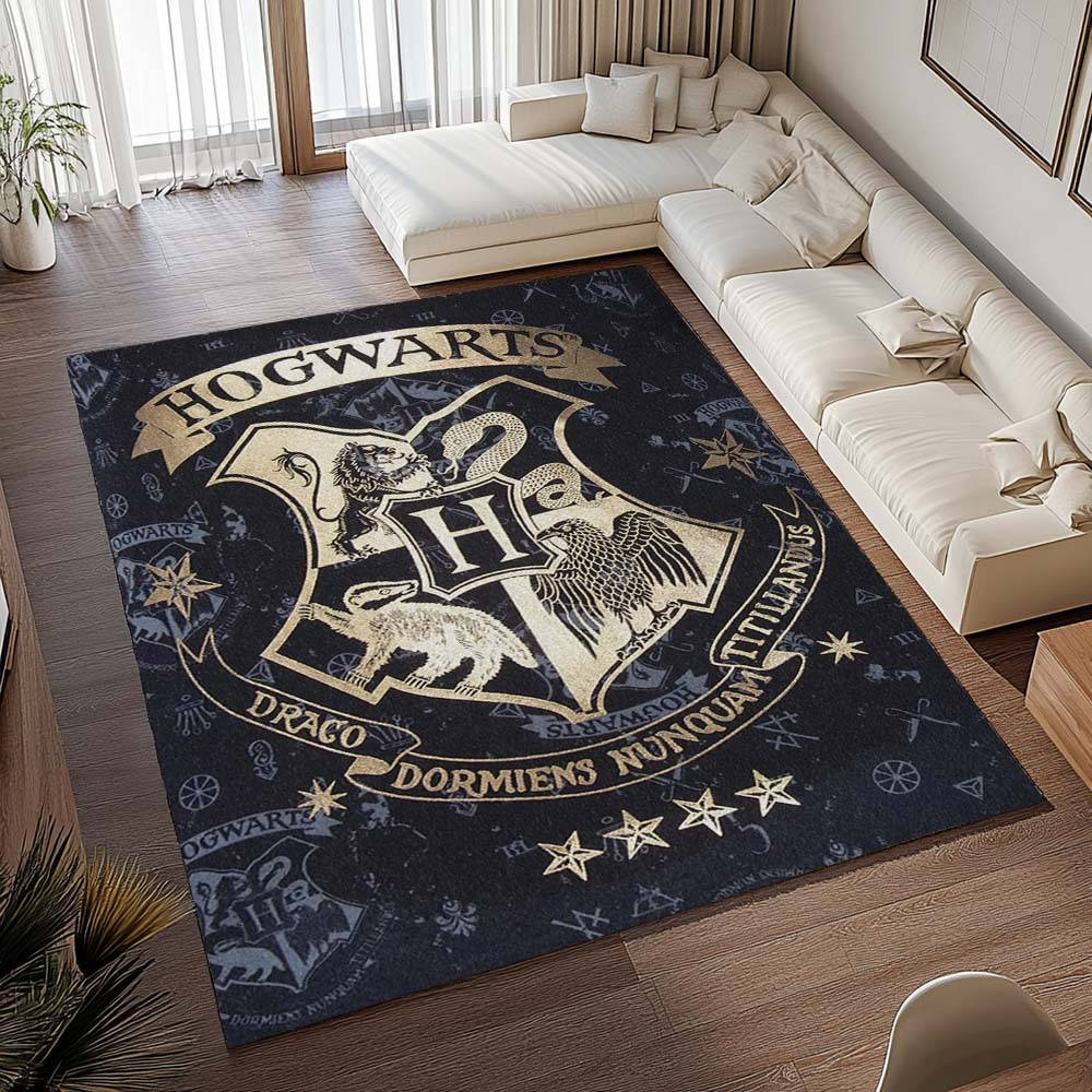 Illustration Du Logo De L'cole De Poudlard De Harry Potter Tapis de chambre, Impression Haute Définition Modèle Maison des Sorciers