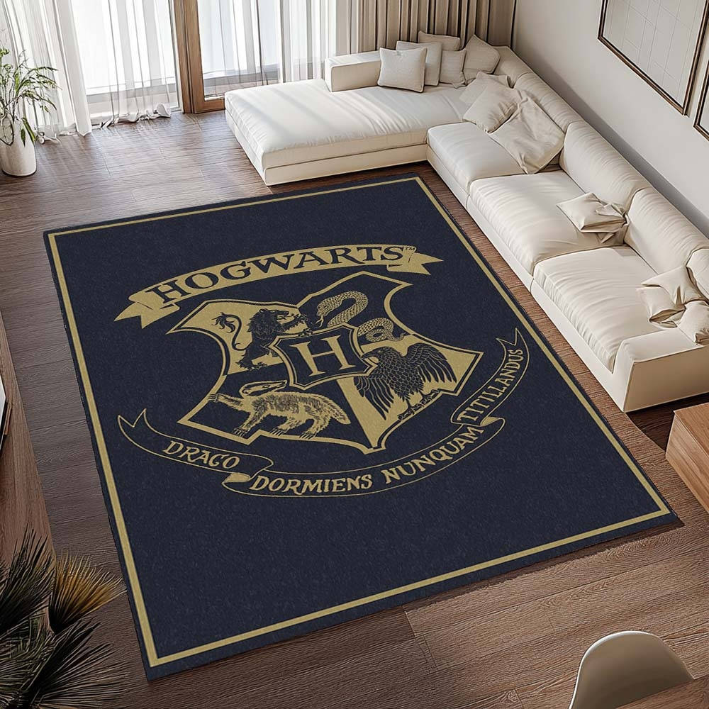 Logo De L'cole De Poudlard 2 Tapis de chambre, Tapis de Sol pour Chaise de Bureau et Chambre Ados