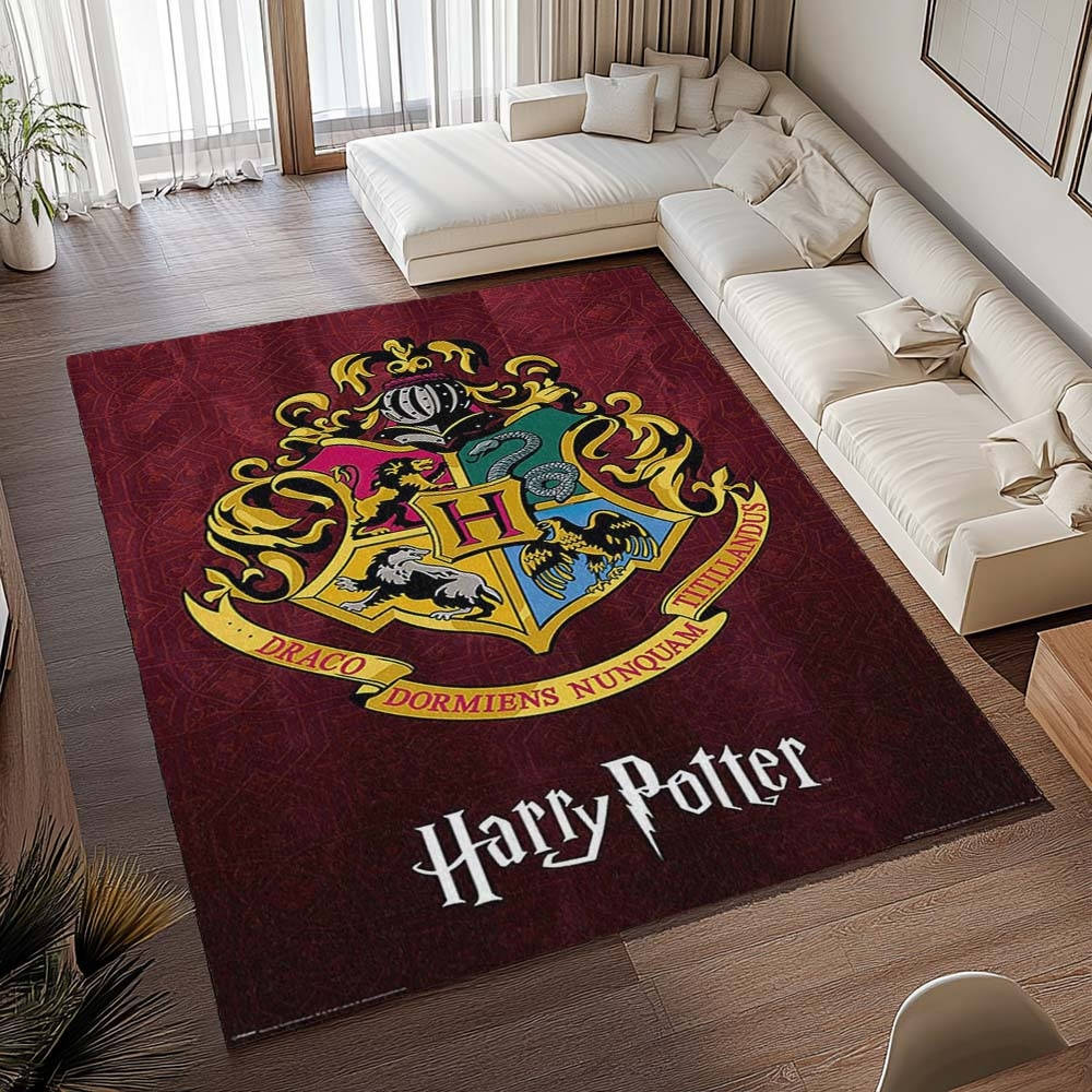 Logo De L'cole Harry Potter Poudlard Tapis de chambre, Tapis Magique Déco Chambre Enfant et Salon