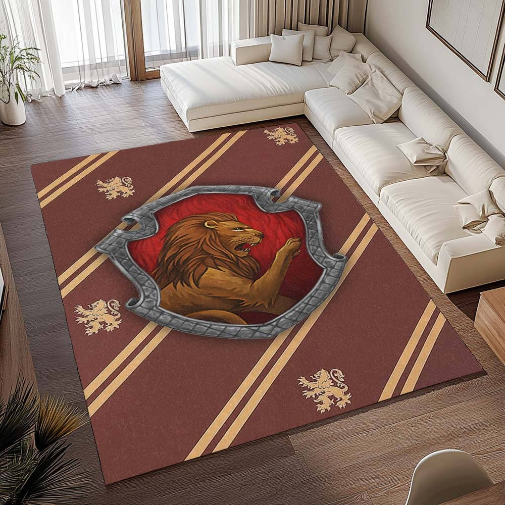 Maison Gryffondor Harry Potter 03 Tapis de chambre, Style École de Magie Imprimé pour Chambre de Sorcier