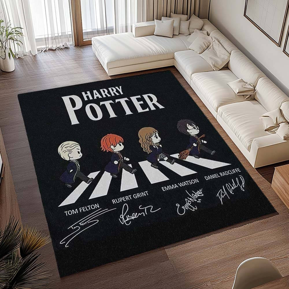 Personnages De Harry Potter 1 Tapis de chambre, Tapis Poil Court Facile à Nettoyer pour Bureau Geek