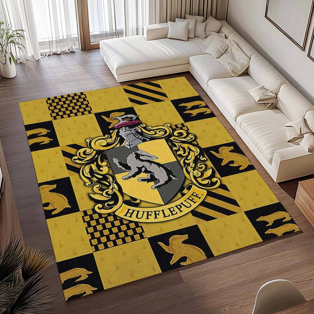 Poufsouffle Harry Potter 3 Tapis de chambre, Grand Tapis de Sol Grand Format Univers Fantastique