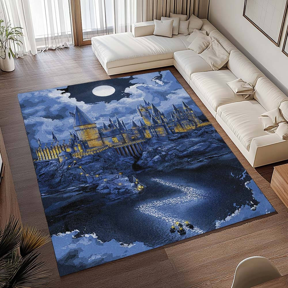 Soire D'cole Harry Potter Poudlard Tapis de chambre, Tapis Magique Déco Chambre Enfant et Salon