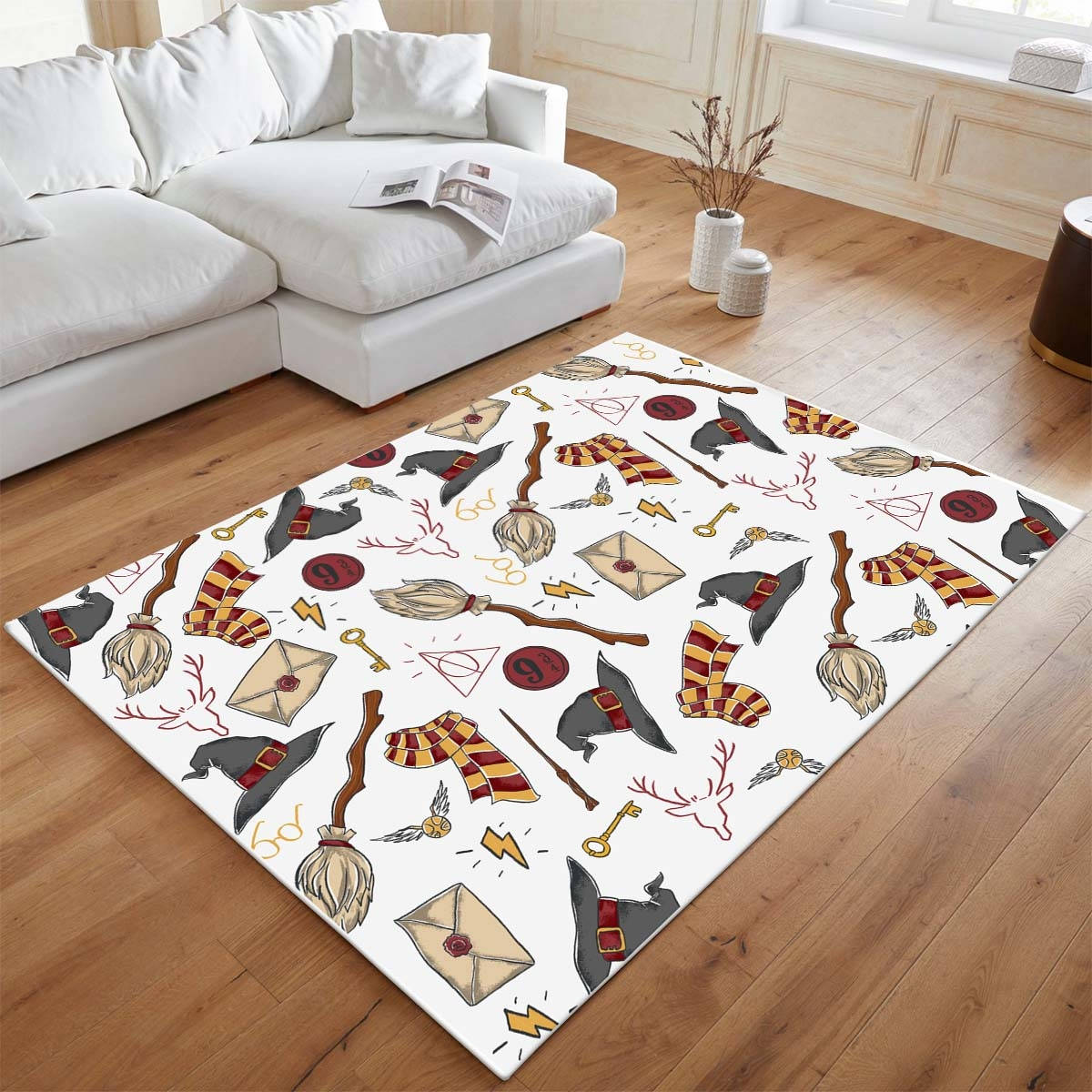 Symboles De La Maison Gryffondor Harry Potter Tapis de chambre, Tapis de Salon Design Magique et Résistant
