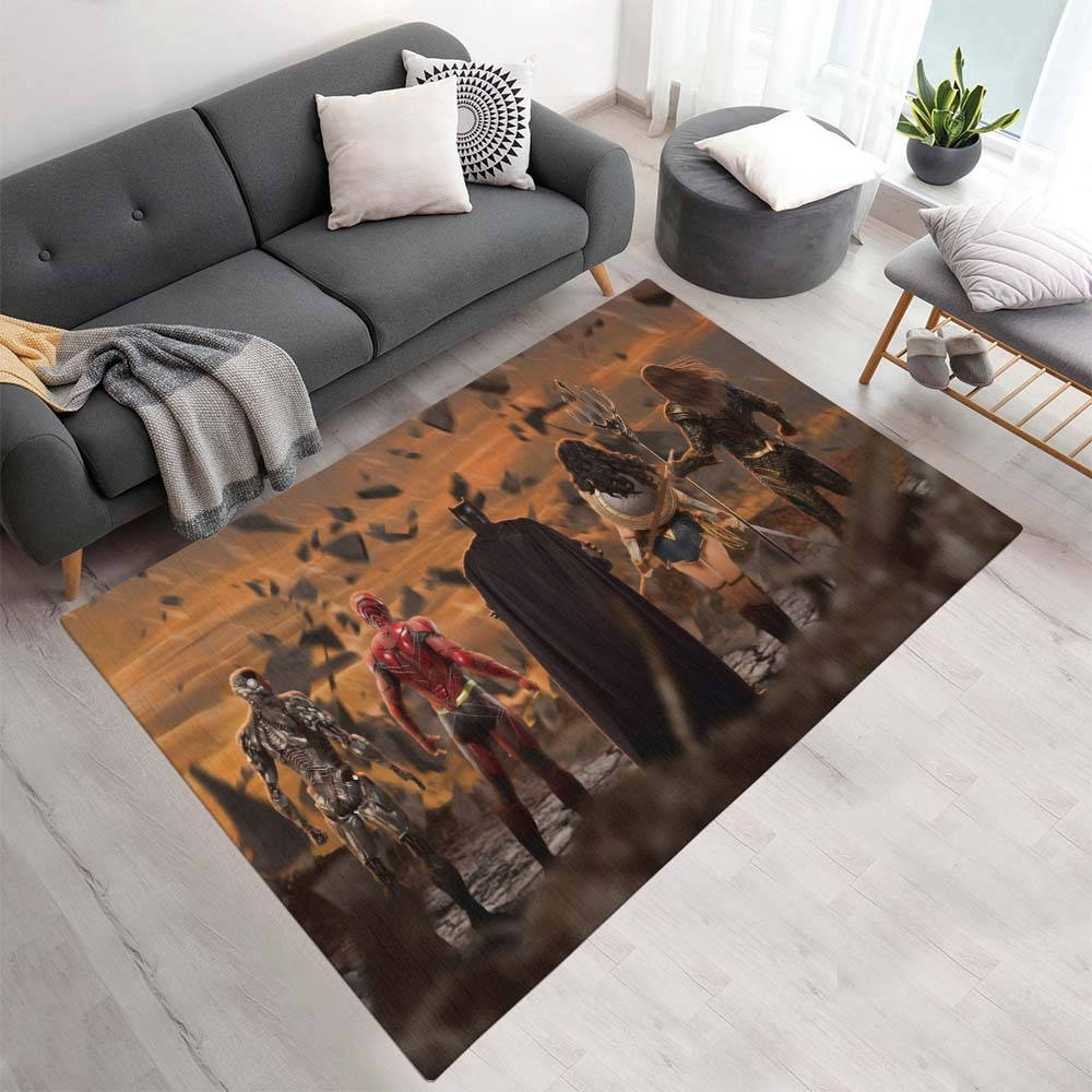 Les Meilleurs Hros De La Ligue Des Justiciers 2 Tapis, Idée Cadeau Justice League Antidérapant