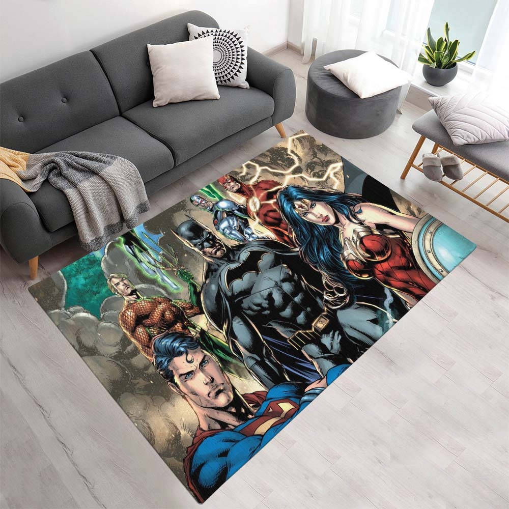 Les Meilleurs Hros De La Ligue Des Justiciers Tapis, Tapis de Sol pour Chaise de Bureau et Chambre Ados