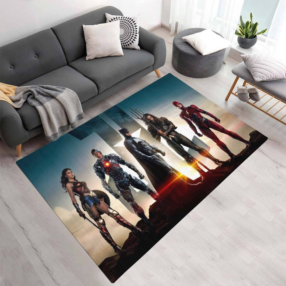Ligue Des Justiciers Tous Les Personnages 20 Tapis, Tapis Poil Court Facile à Nettoyer pour Bureau Gaming