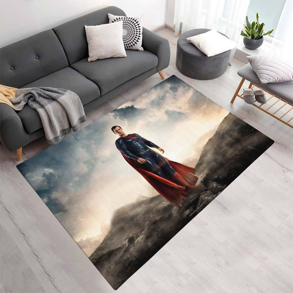 Superman Ligue Des Justiciers 2 Tapis, Tapis de Sol pour Chaise de Bureau et Chambre Ados