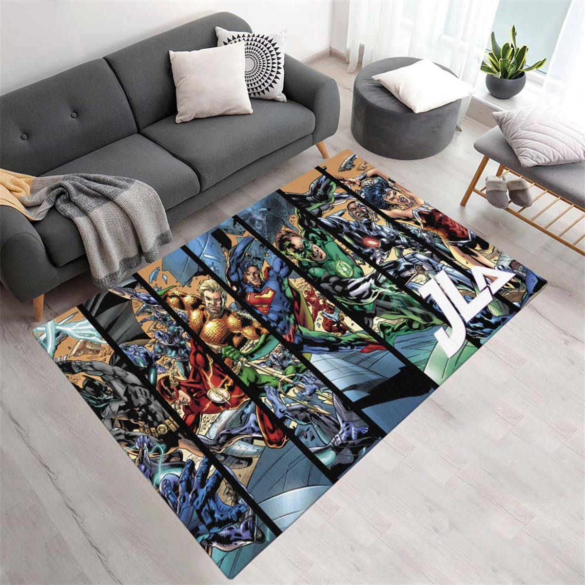 Ligue Des Justiciers Tous Les Personnages 06 Tapis, Grand Tapis de Sol Grand Format Univers DC Comics