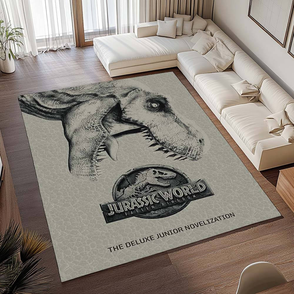Jurassic Park 4 Tapis de salon, Décoration Intérieure Monde Perdu Rectangle Moelleux