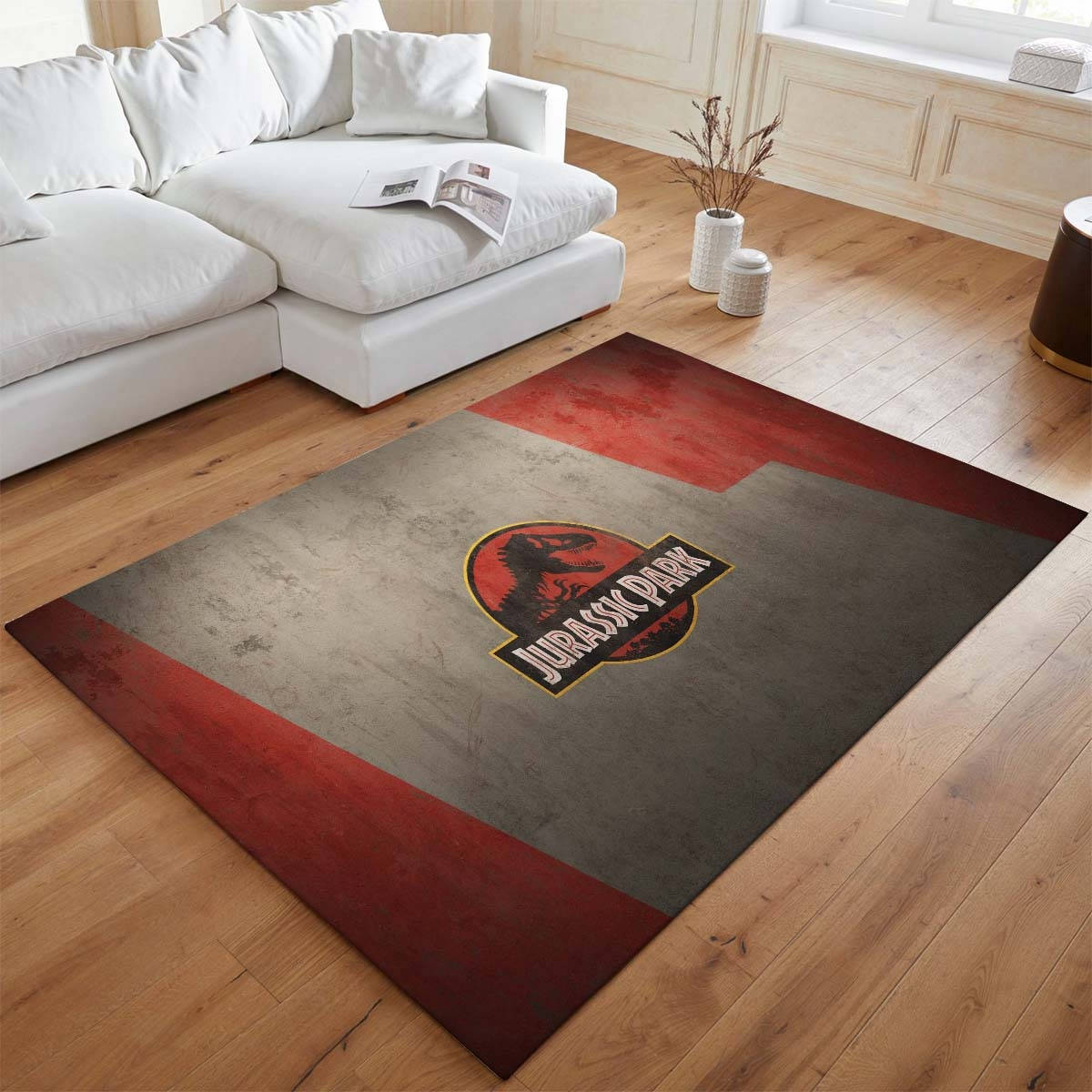 Jurassic Park 9 Tapis de salon, Décoration Intérieure Monde Perdu Rectangle Moelleux