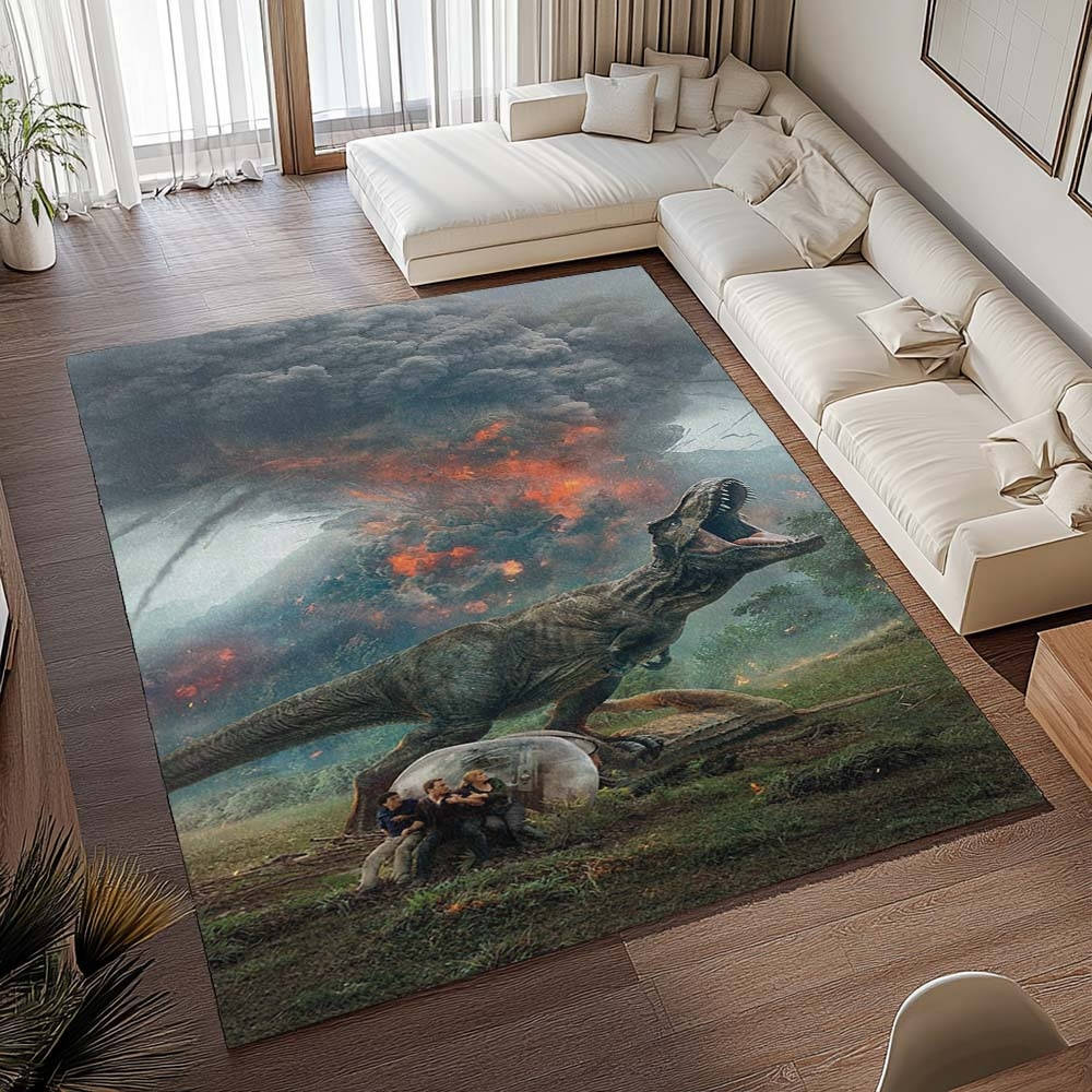 Jurassic World 10 Tapis de salon, Décoration Intérieure Monde Perdu Rectangle Moelleux