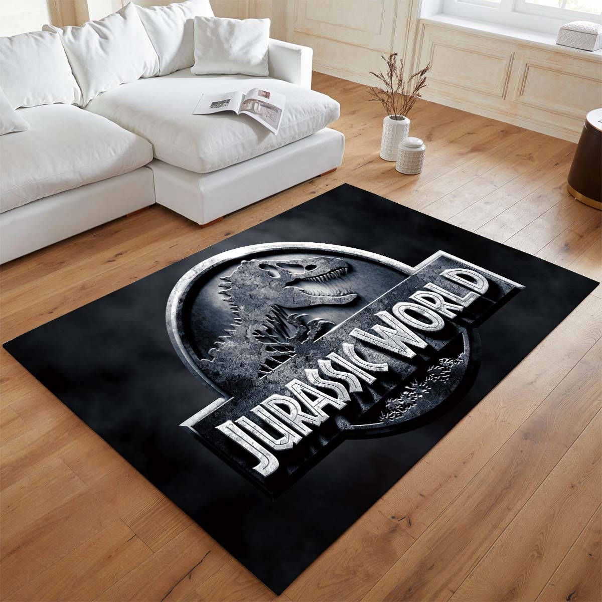 Jurassic World 9 Tapis de salon, Tapis de Sol pour Chaise de Bureau et Chambre Ados