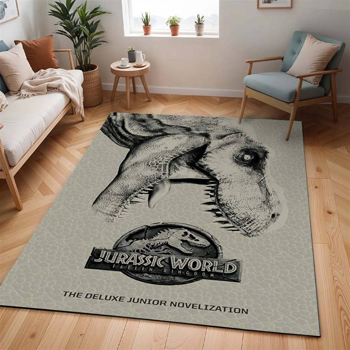 Jurassic Park 4 Tapis de salon, Décoration Intérieure Monde Perdu Rectangle Moelleux