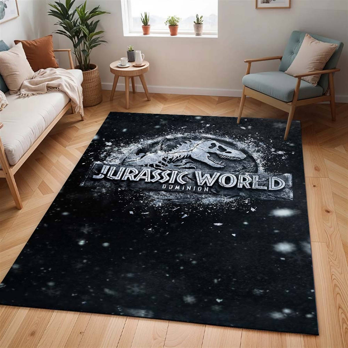 Jurassic Park 5 Tapis de salon, Tapis Poil Court Facile à Nettoyer pour Bureau et Salle de Jeux