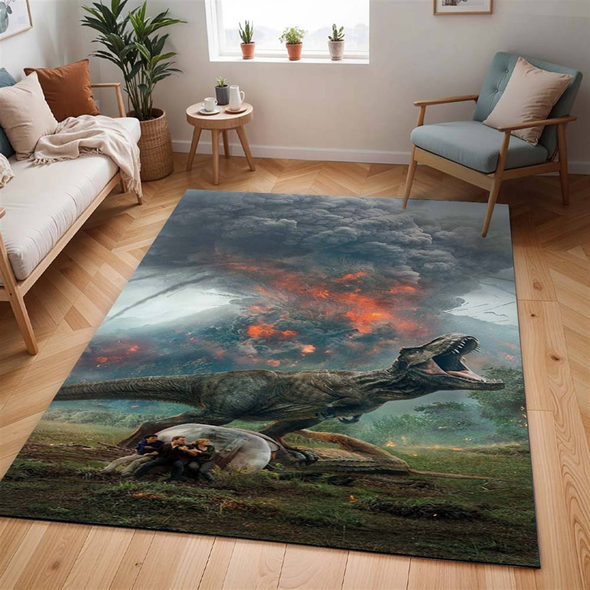 Jurassic World 10 Tapis de salon, Décoration Intérieure Monde Perdu Rectangle Moelleux