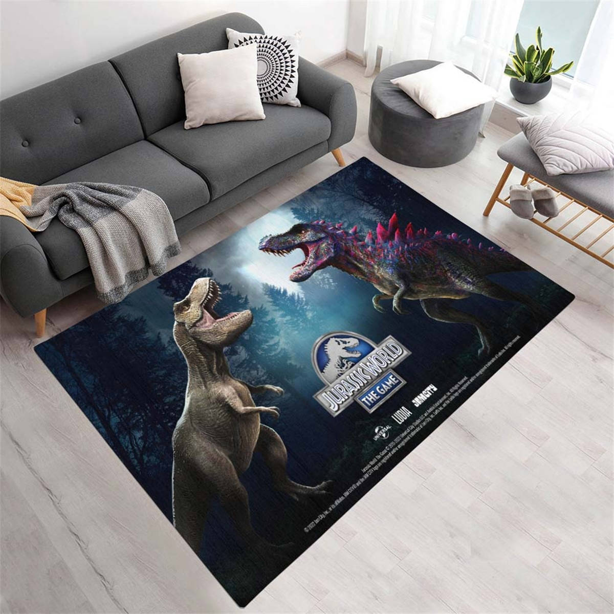 Jurassic World 11 Tapis de salon, Idée Cadeau Saga Jurassic Park Antidérapant