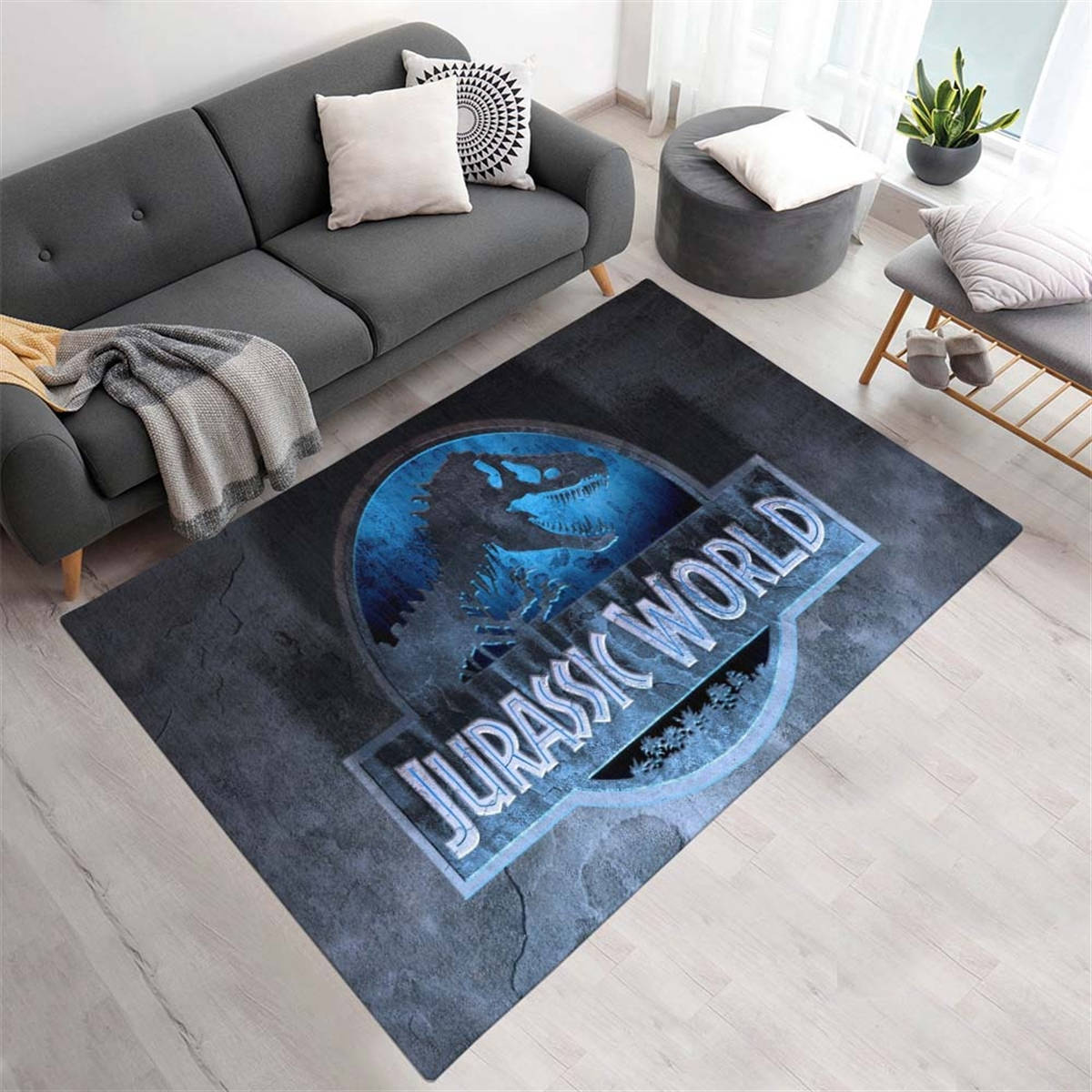 Jurassic World 12 Tapis de salon, Style Film Culte Imprimé pour Chambre de Geek