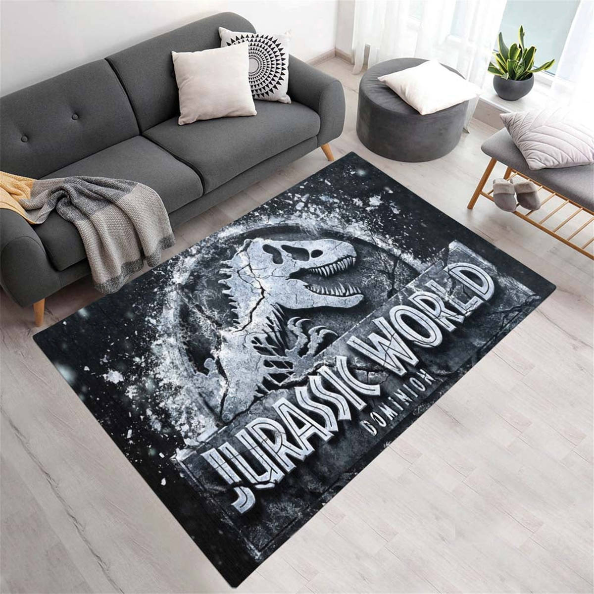 Jurassic World 7 Tapis de salon, Style Film Culte Imprimé pour Chambre de Geek